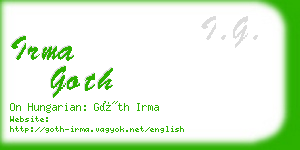 irma goth business card